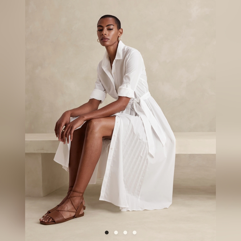 Banana Republic Pleated Midi Shirtdress